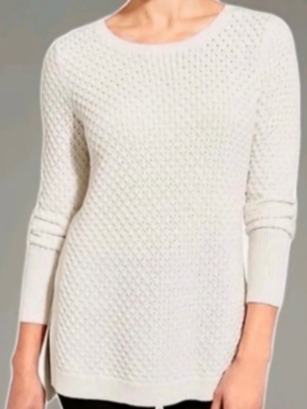 Athleta Honeycomb Sweater Tunic – Dove Ivory – Women’s S